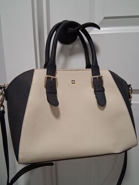 kate spade New York Cream and Black Dome Satchel Crossbody
